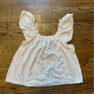 A New Day flutter-sleeved beige/cream striped tunic, XXL